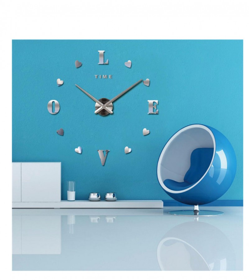 Acrylic Wall Clock, Heart Shape Decoration
