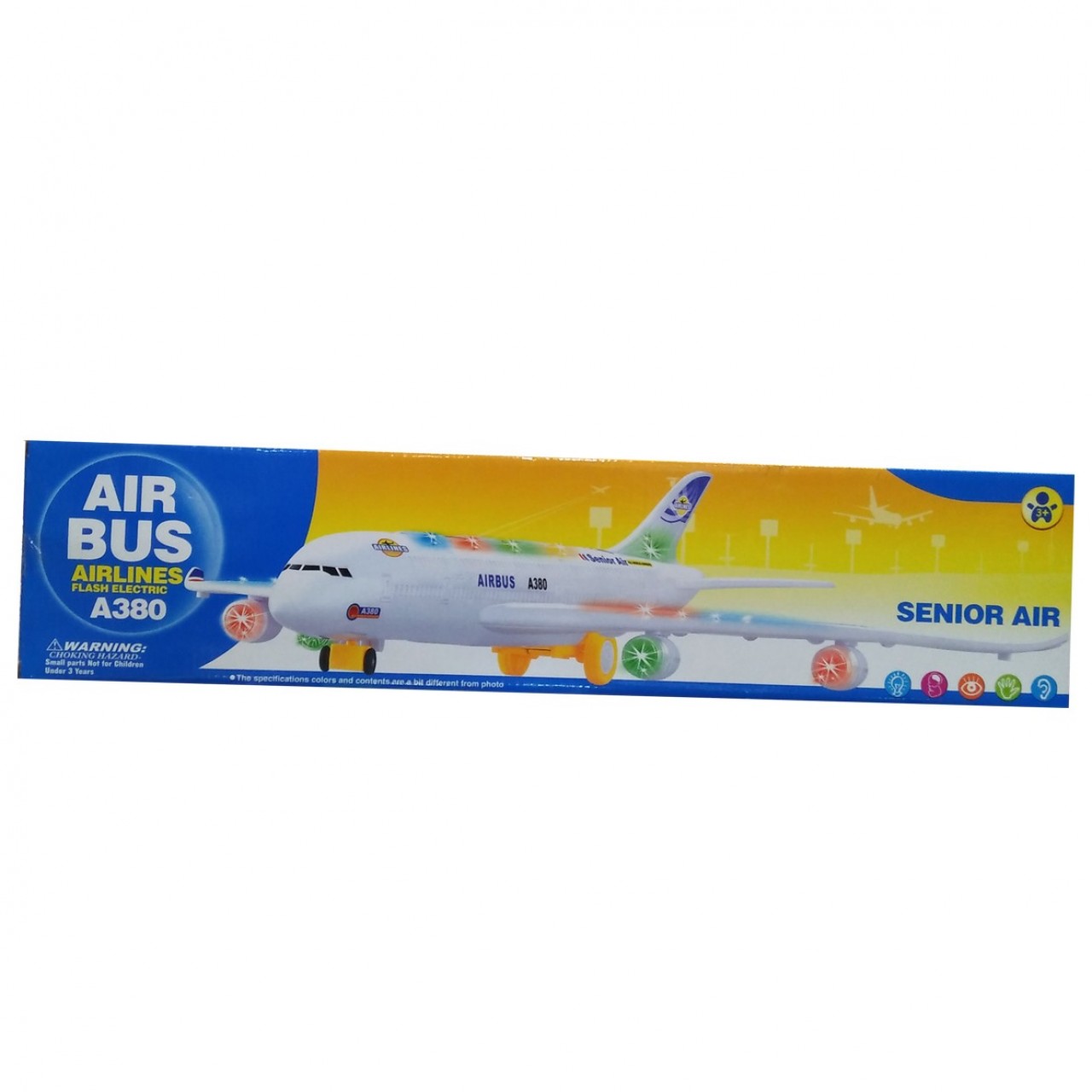 Air Bus Airlines Flash Electric A380 Airplane for Kids - Musical - 3 Plus Ages