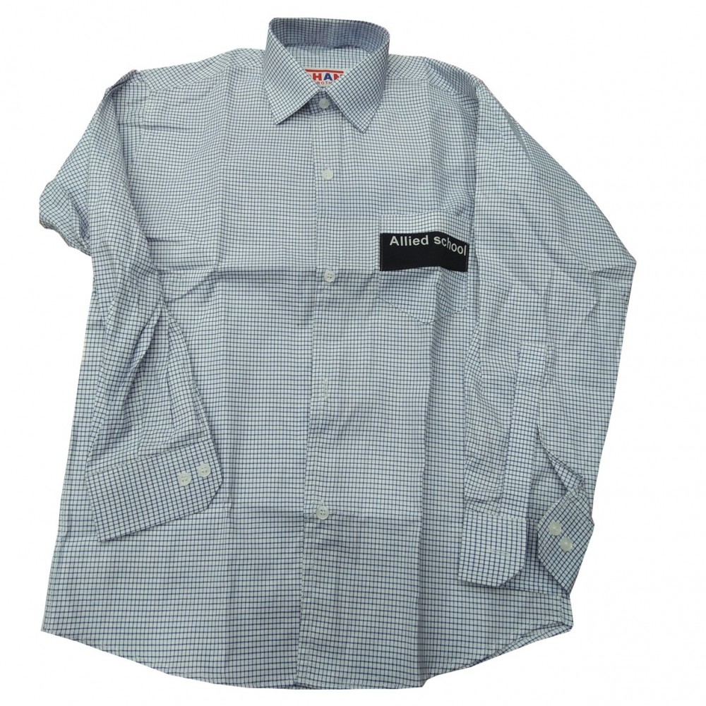 Allied School Uniform Check Shirt For Boys - Blue