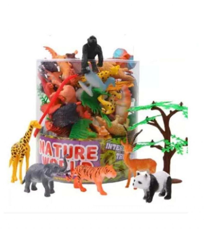 Animals Figure, Piece Mini Jungle Animals Toys Set with Gift Box