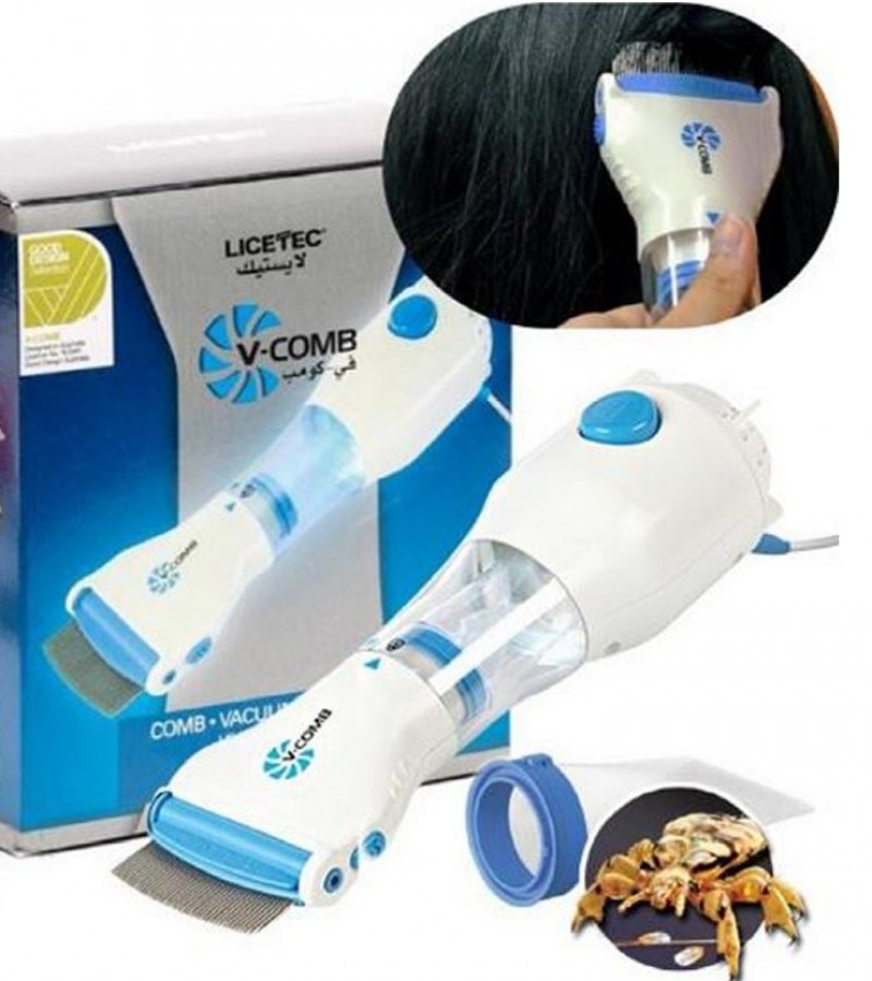 Anti Lice V-Comb Machine  White & Blue