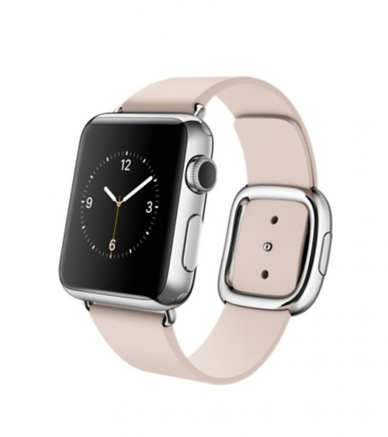Apple Watch 38mm Stainless Steel Case Pink Modern Buckle SmartWatch