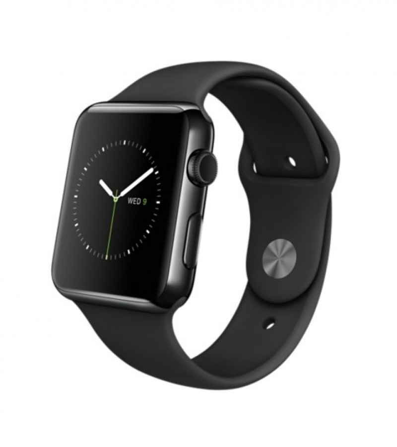 Apple Watch 42mm Black Stainless Steel Case Black Sport Band SmartWatch