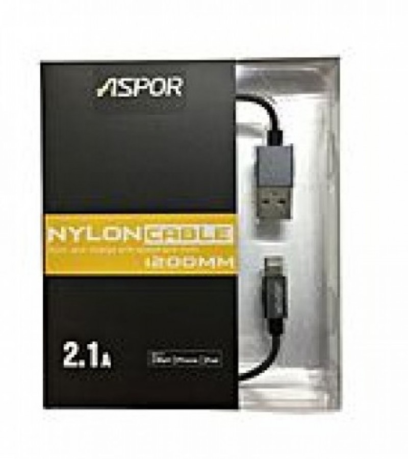 Aspor A127 Nylon Micro USB Data Cable 2m - Grey