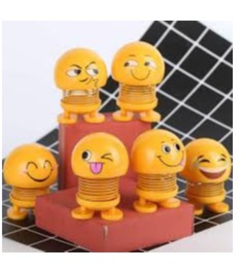 Assorted Design Spring Shaking Head Dolls, Cute Emoji Dolls Funny Expression Bounce