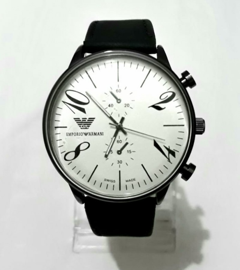 AW Collection Classic Fashion Elegant Chronograph Watch Casual Sport Leather Band Mens Watches