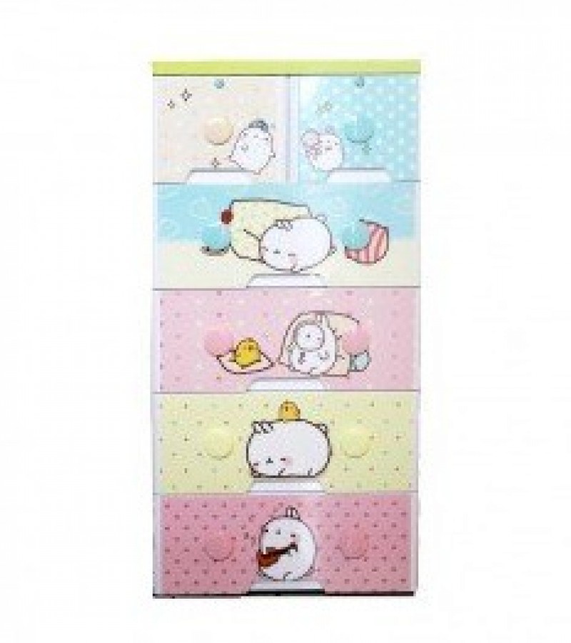 Baby Clothes Storage Drawer - Colourful Cartoons - Plastic