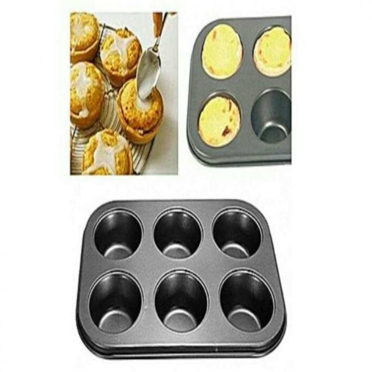 Baking Pan- 6 pieces Bowls cup Cake Tray - Fine Quality