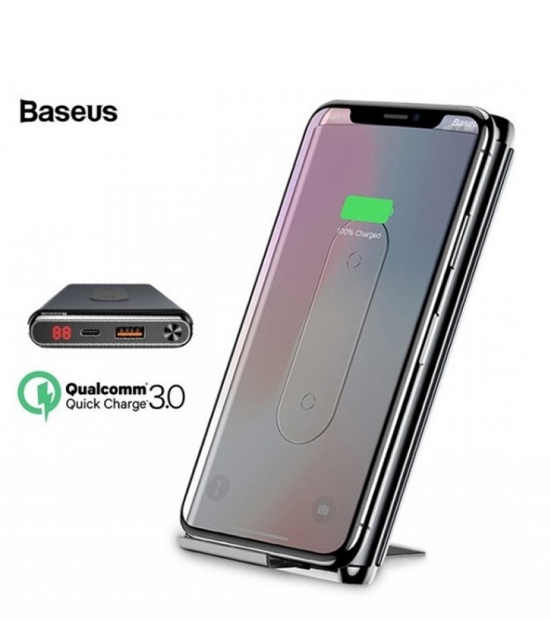 Baseus 10000mAh Qi Wireless Charger Power Bank With LCD QC3.0