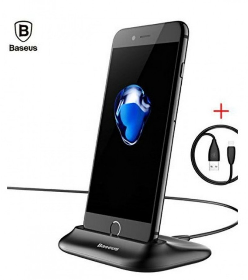 Baseus 8 Pin Charging Docking Station Holder For iPhone - Black