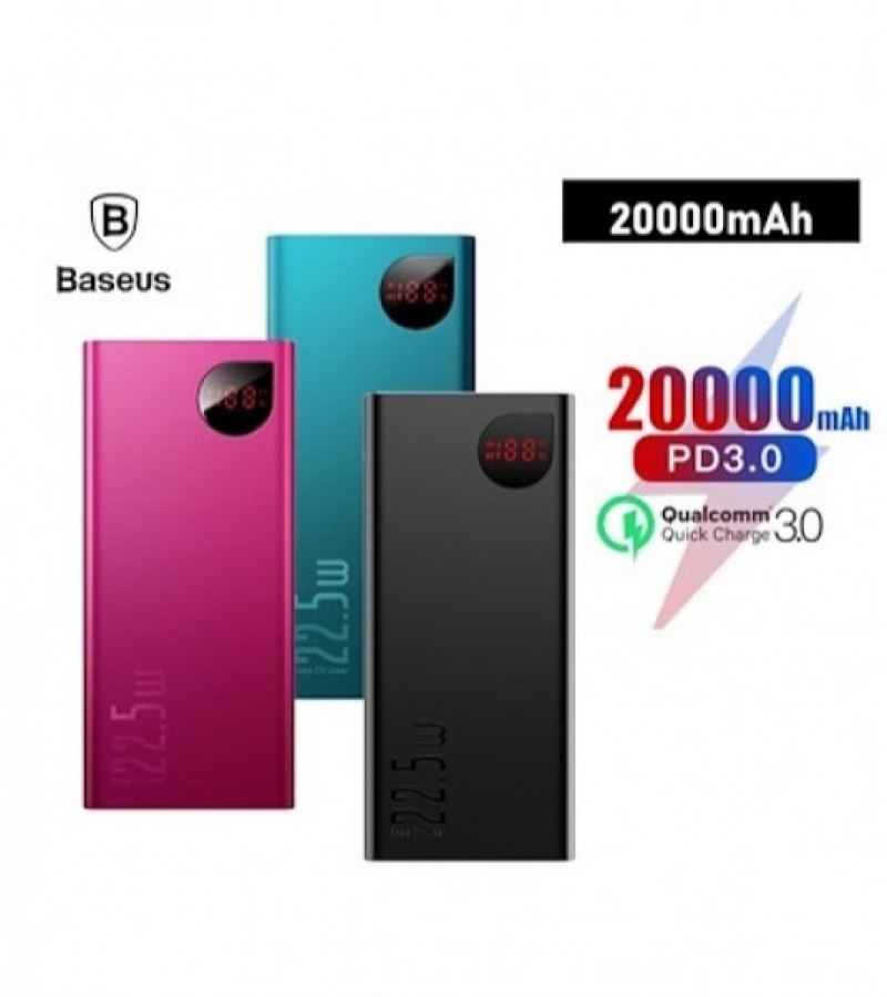 Baseus Adaman 20000mAh Power Bank 22.5W PD Fast Charger+Quick Charger 4.0 3.0 SCP Type C