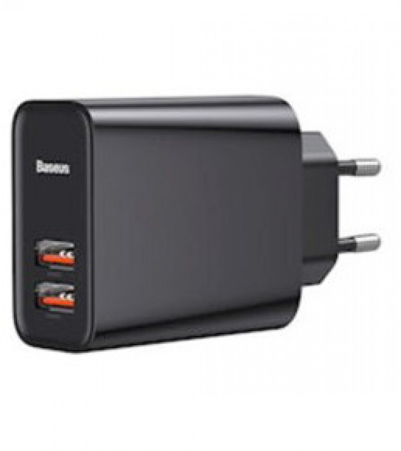 Baseus Speed ​​Dual 30W mains charger EU USB Quick Charge 3.0 QC3.0 black adapter (CCFS-E01)