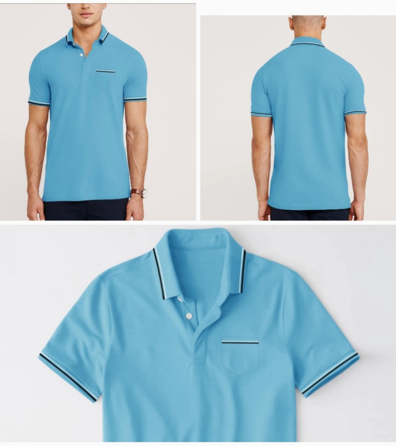 BASIC EDITION MEN'S TIPPED POLO SHIRT
