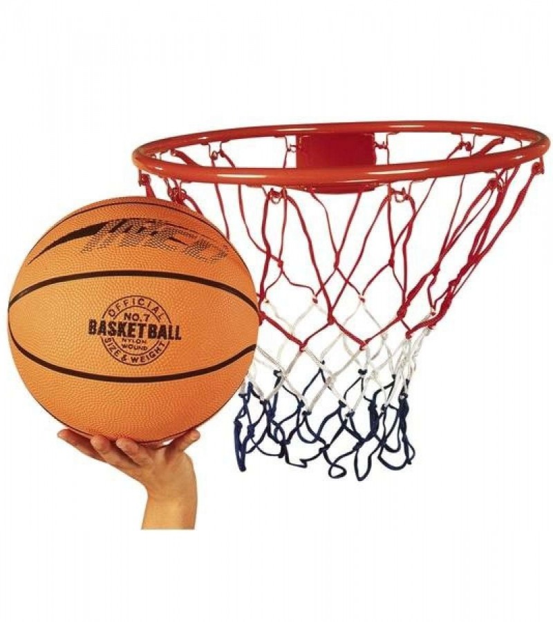 Basketball with Net and Ring for Home and Outdoors