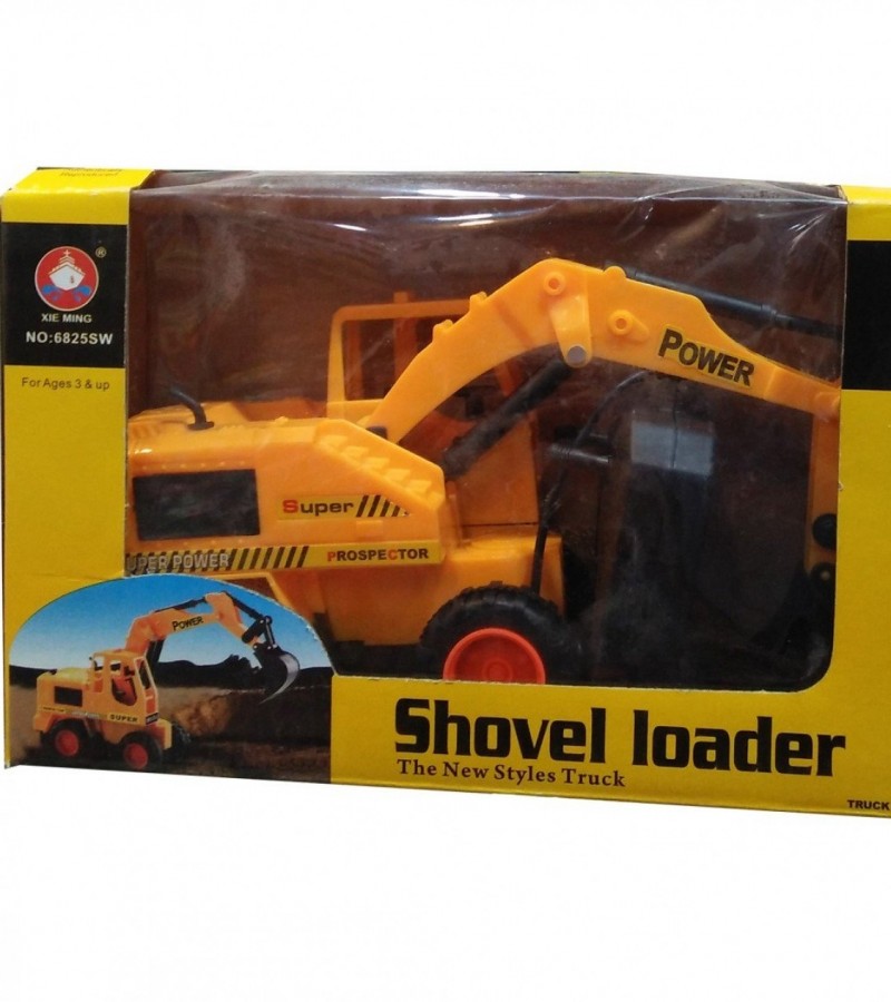 Battery Operated Shovel Loader Line Control For Kids - Yellow - 3+ Ages
