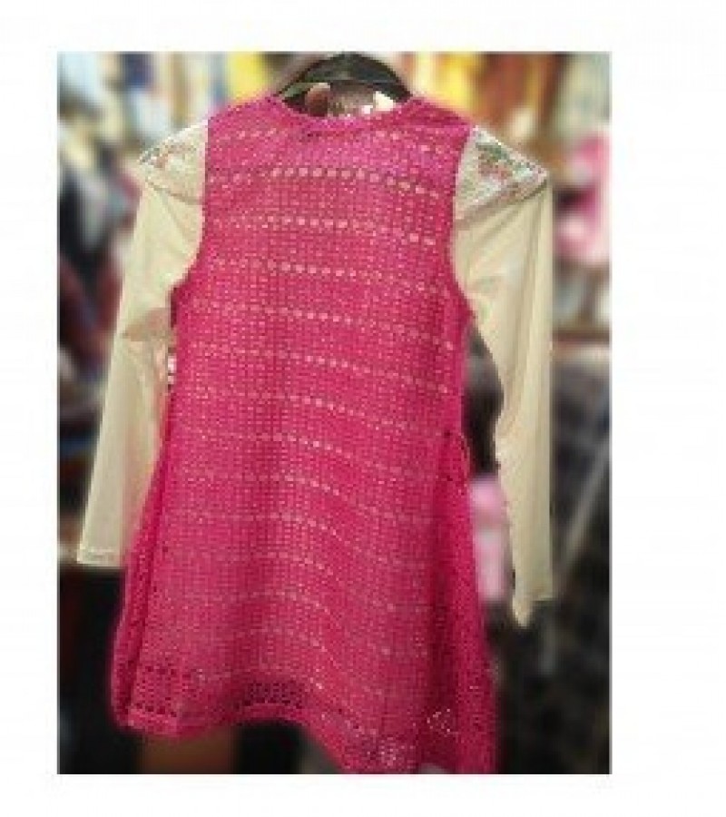 Beautiful Long Top With Golden Necklace For Girls - 5 To 13 Years