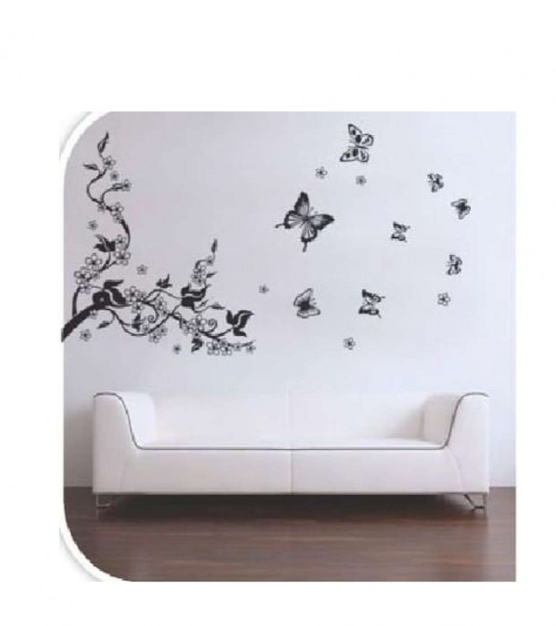 Black Flying Butterfly Wall Stickers for Living room Bedroom Tv Sofa Background Window