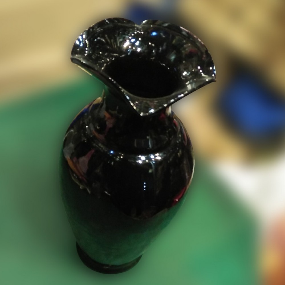Black Glass Vase Guldaan For Home Decoration