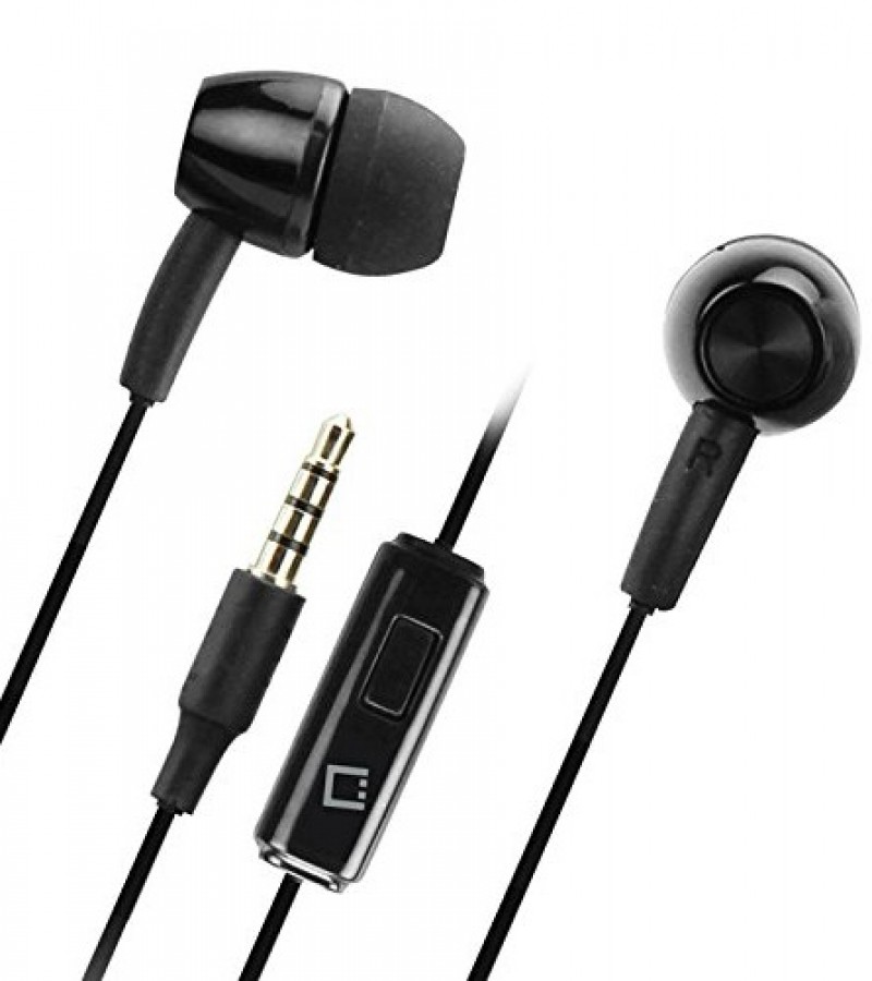Black Hands Free Stereo Soft Earbuds