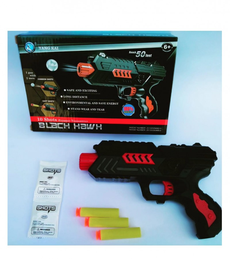 Black Hawk Gun Toy (M02+) Guns & Darts  (Black, Red)