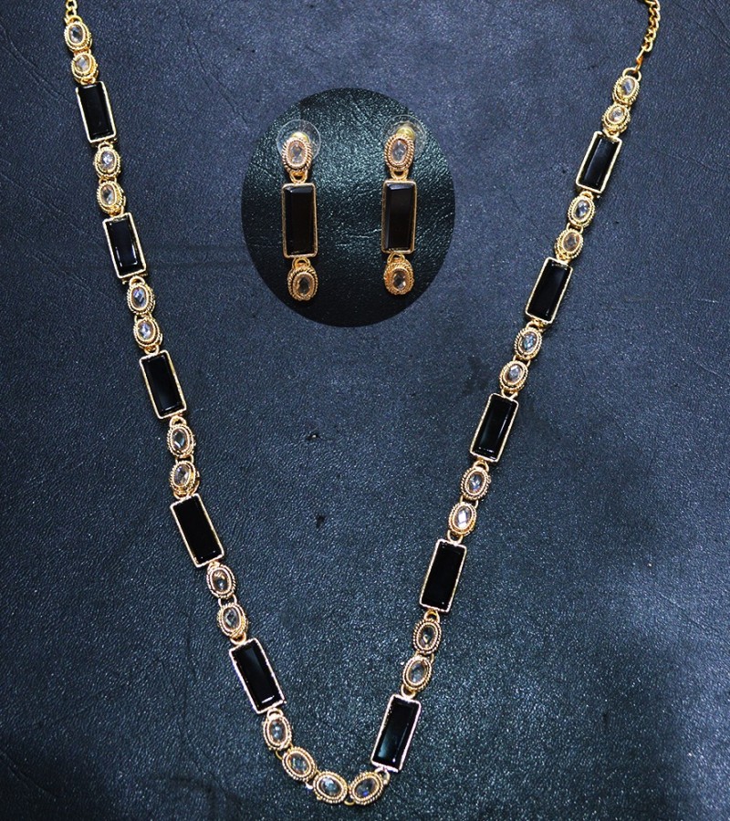 Black Stone Necklace Set