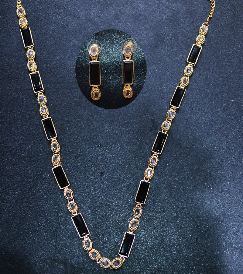 Black Stone Necklace Set