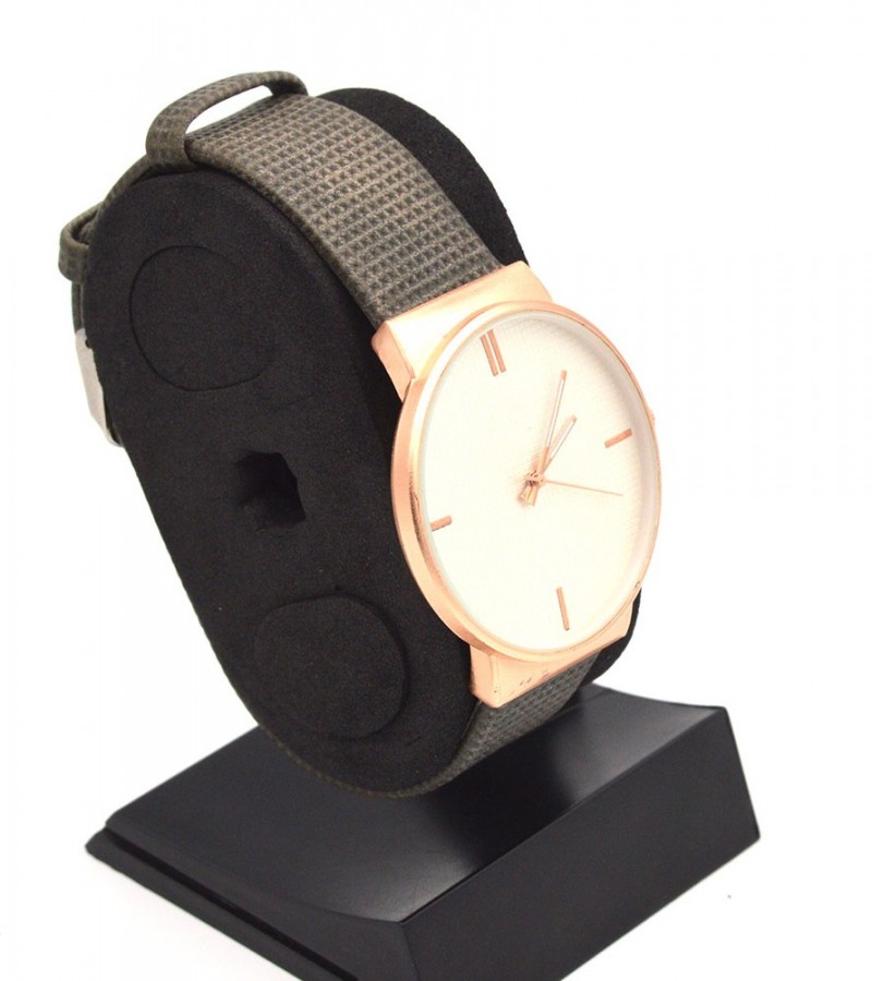 Black Strap & Copper Dial Watch