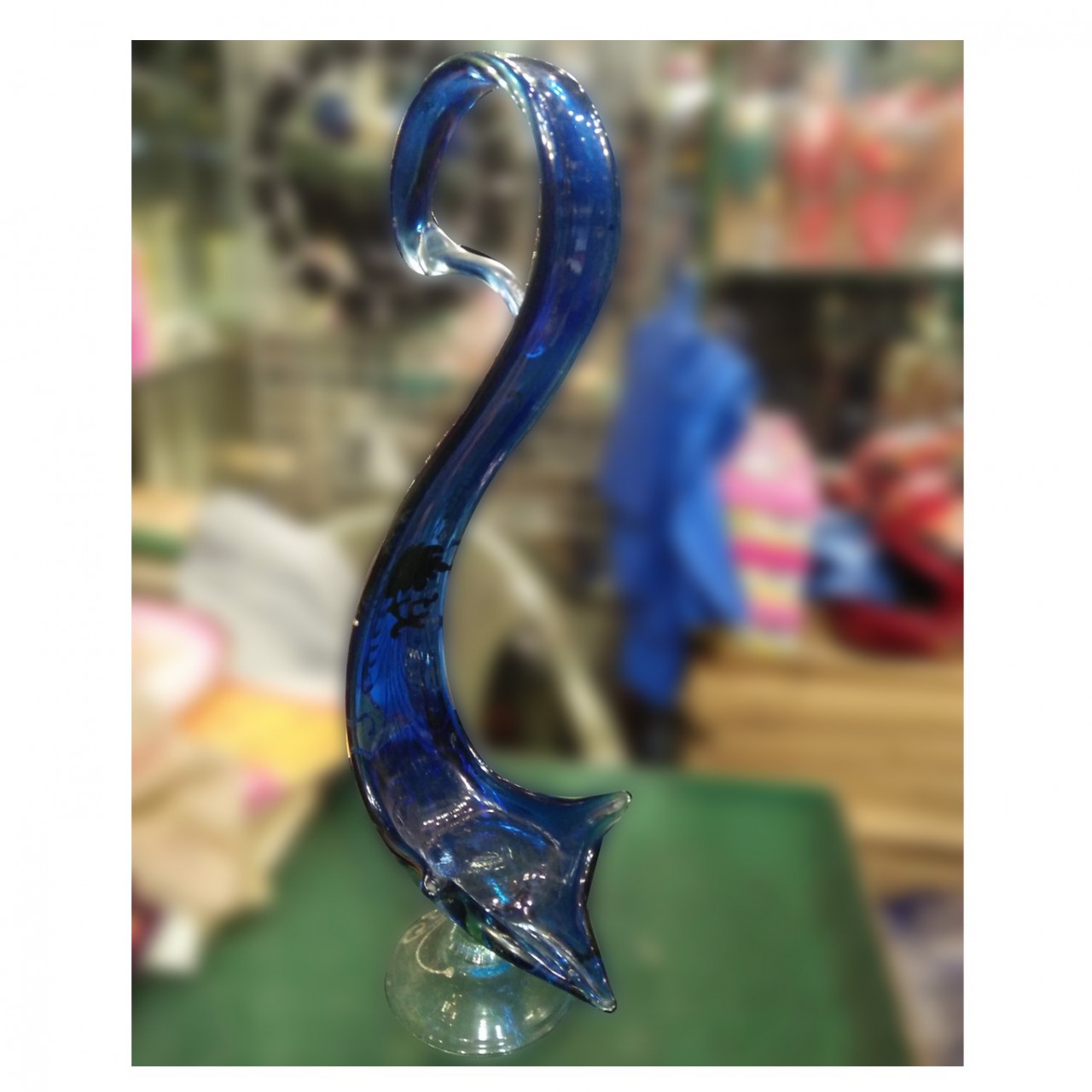 Blue Glass Decorative Duck For Home & Office