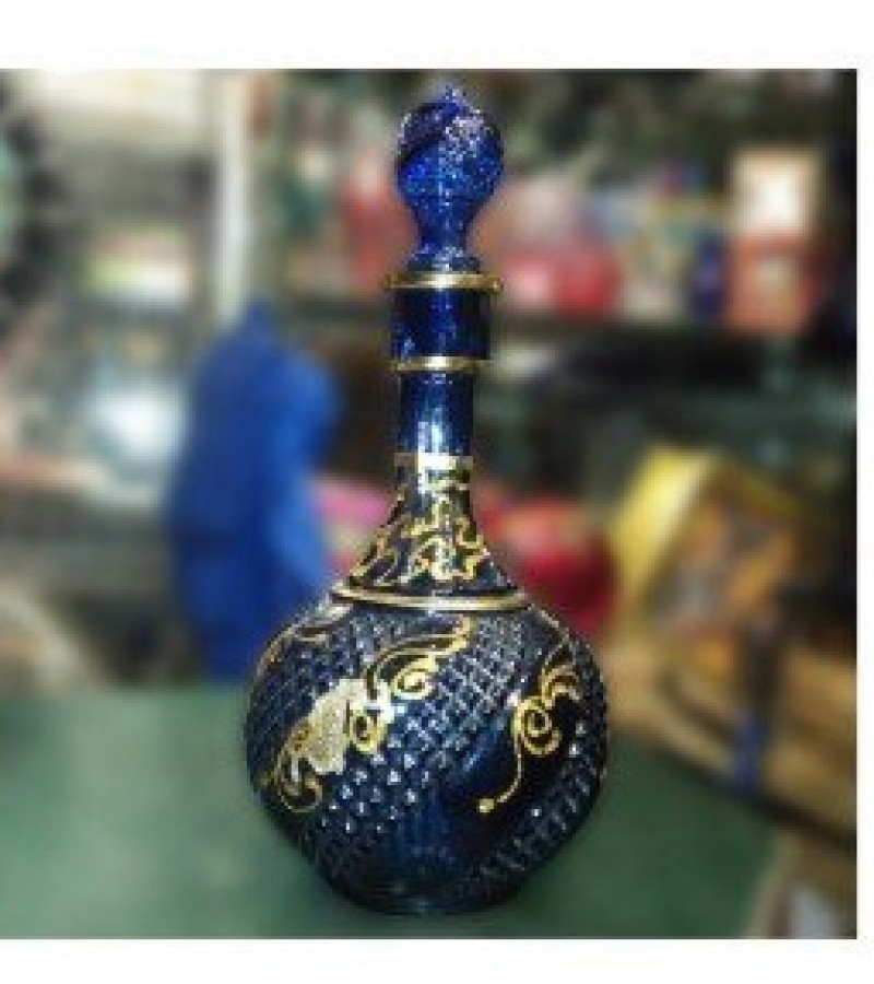 Blue Glass Surahi For Home Decoration