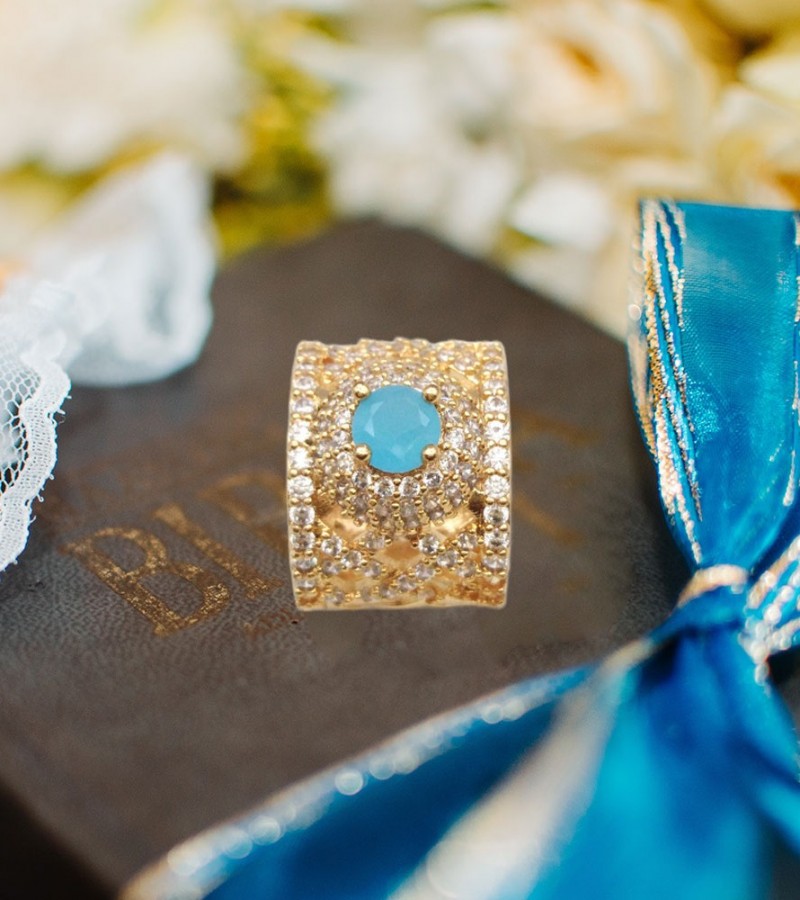 Blue Zircon Stone Ring For Women