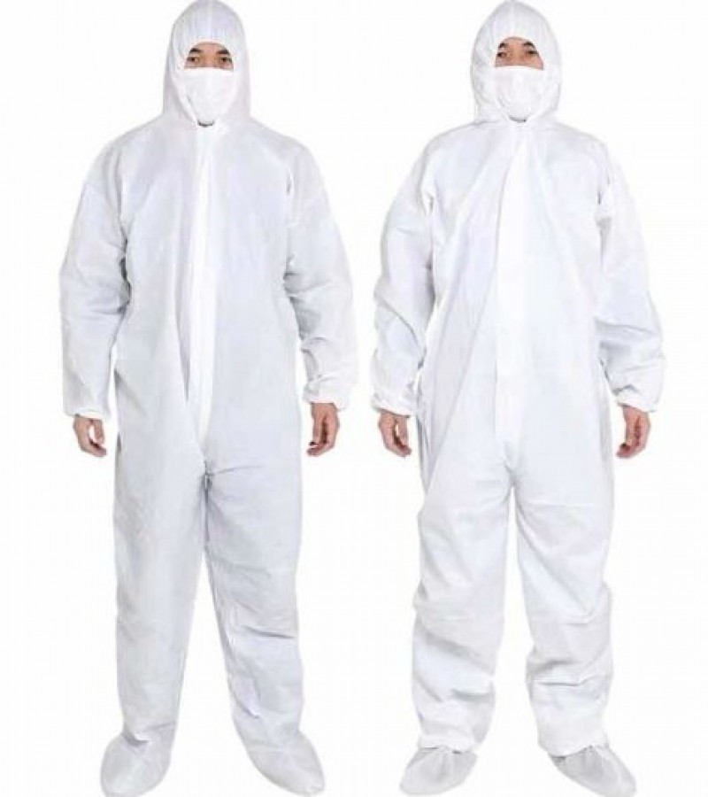 Body Protection Disposable Coverall Suit with Shoe Covers - 70gsm