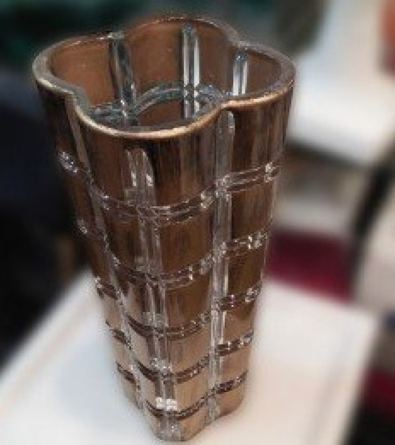 Brown Glass Vase Fancy Guldaan For Home & Office Decoration