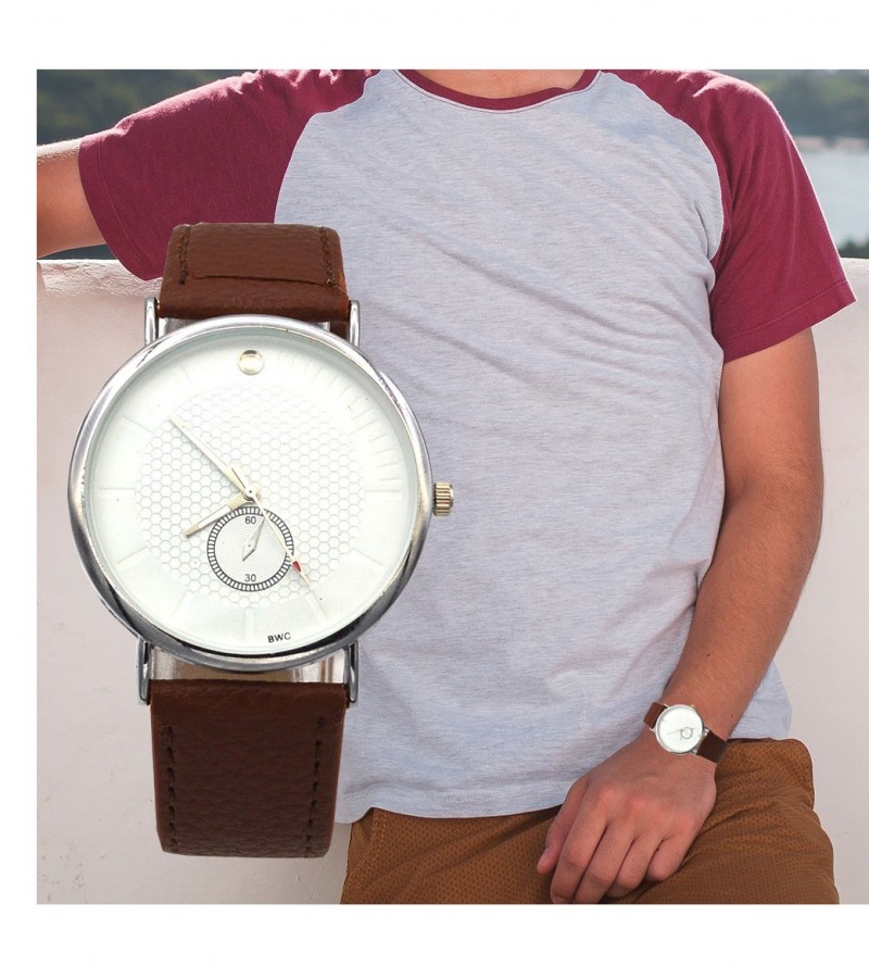 Brown Leather Strap Watch  MW1868