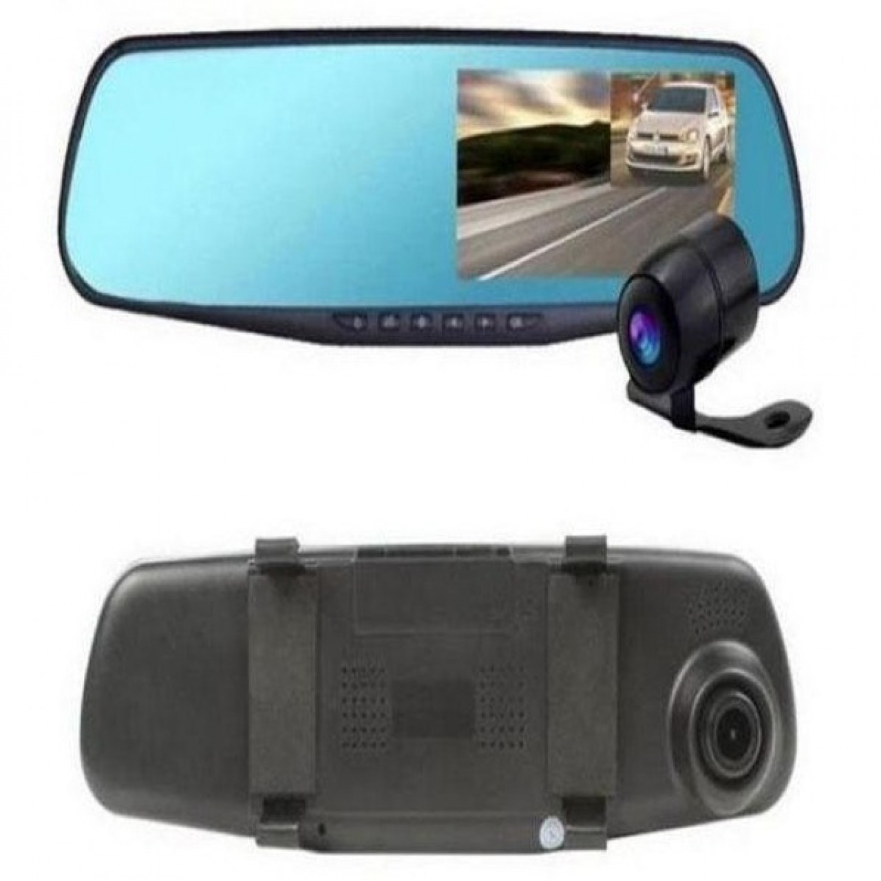 Car DVR Mirror Dual Front & Rear Camera - 1080P Quality