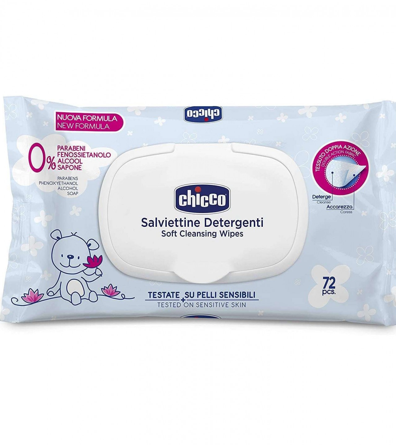 Chicco Baby Wipes with Flip Cover 72 Pcs