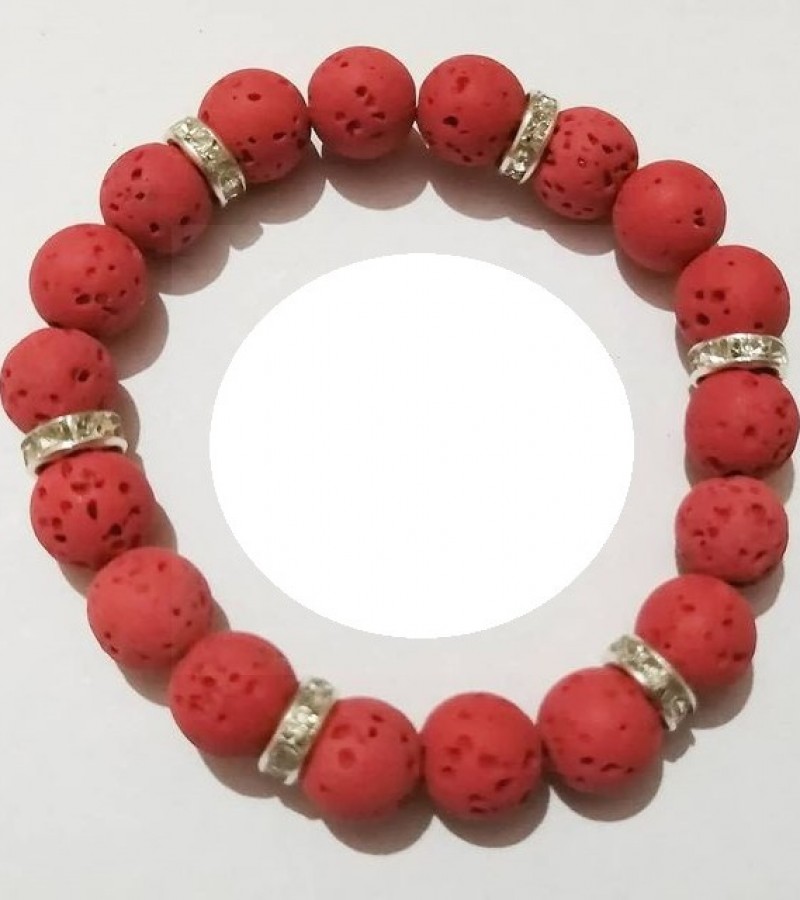 Cinnamon Red Lava/Volcanic Beads Bracelet - Bracelet for Girls