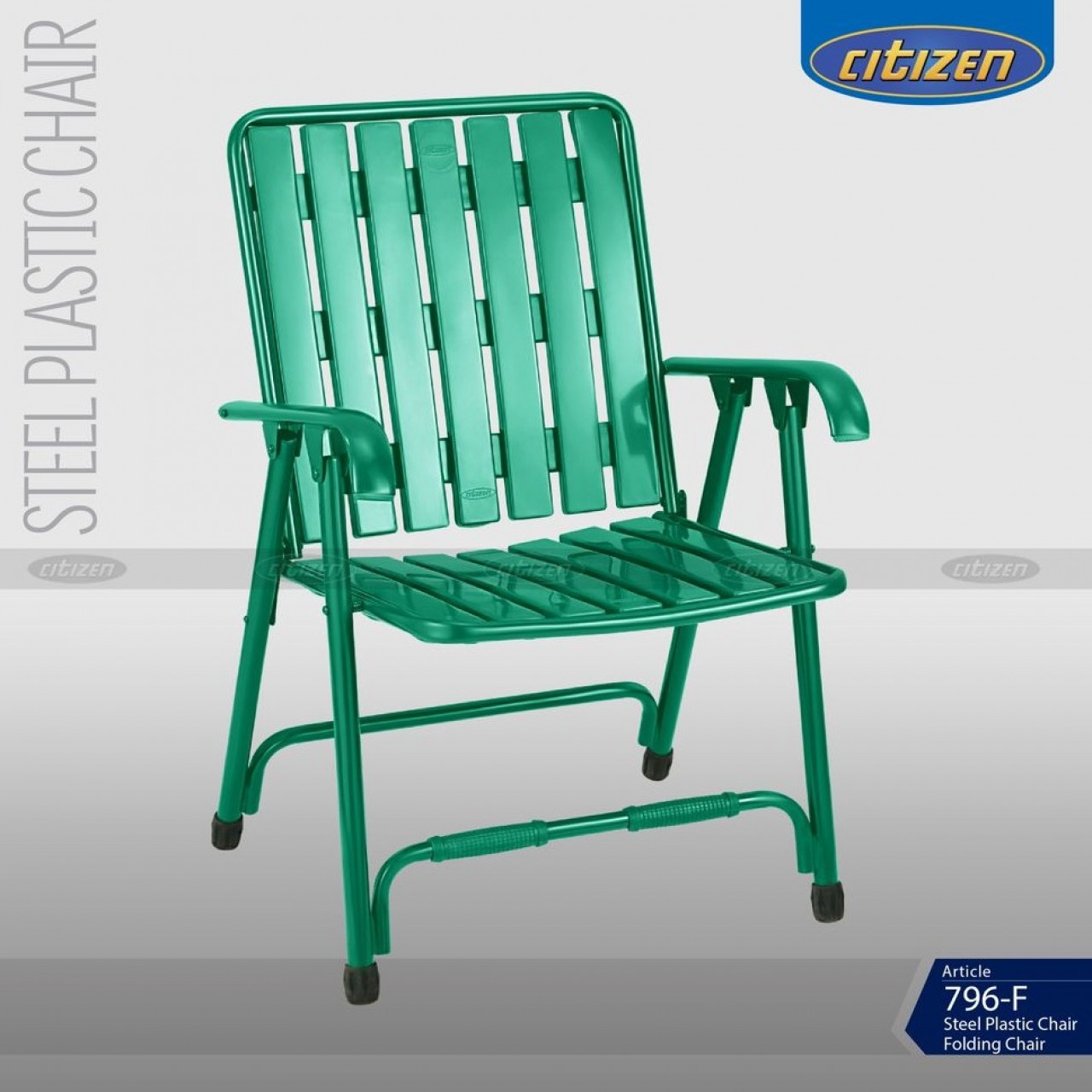 Citizen 796-F Steel & Plastic Folding Chair  With Arms