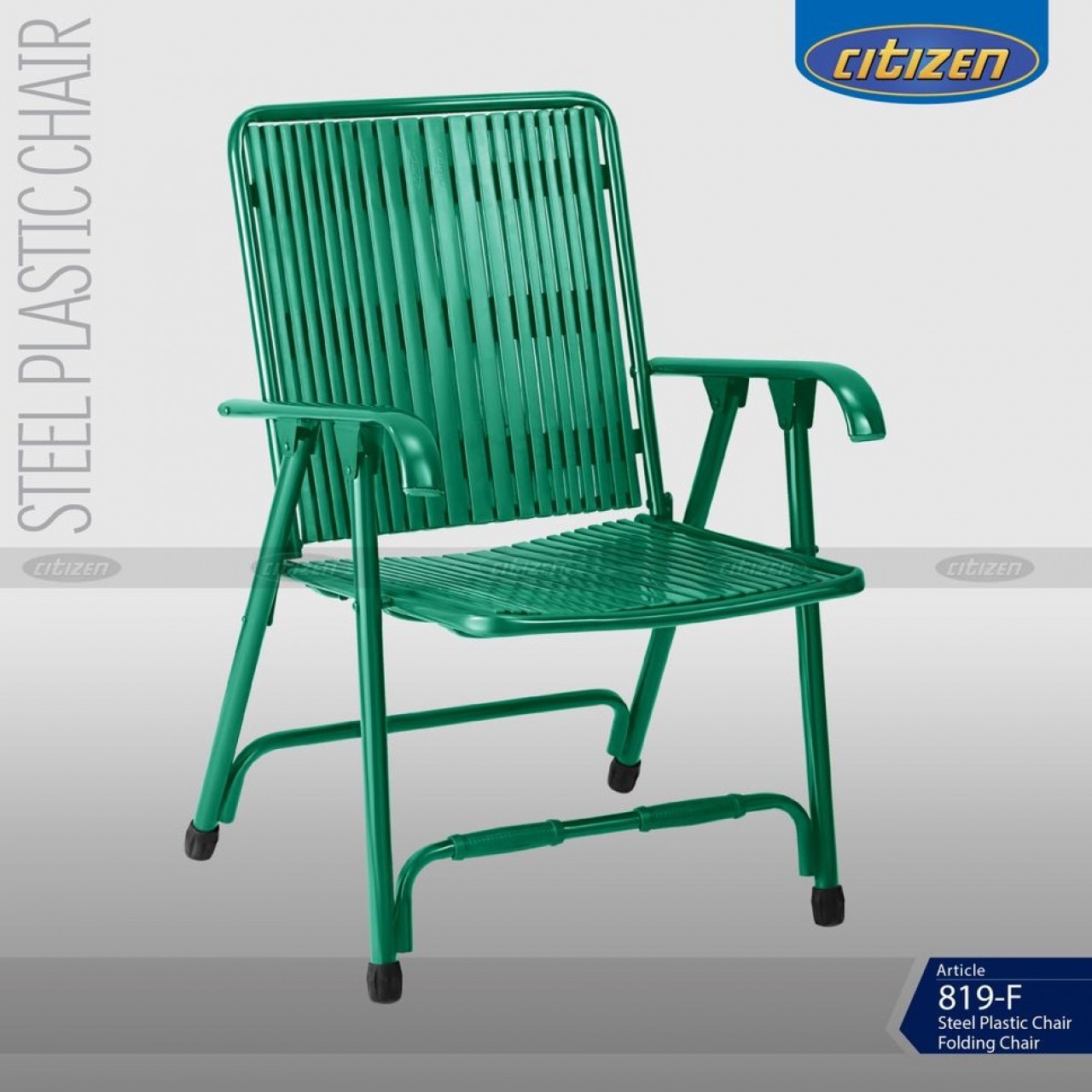 Citizen 819-F Steel & Plastic Folding Chair With Arms
