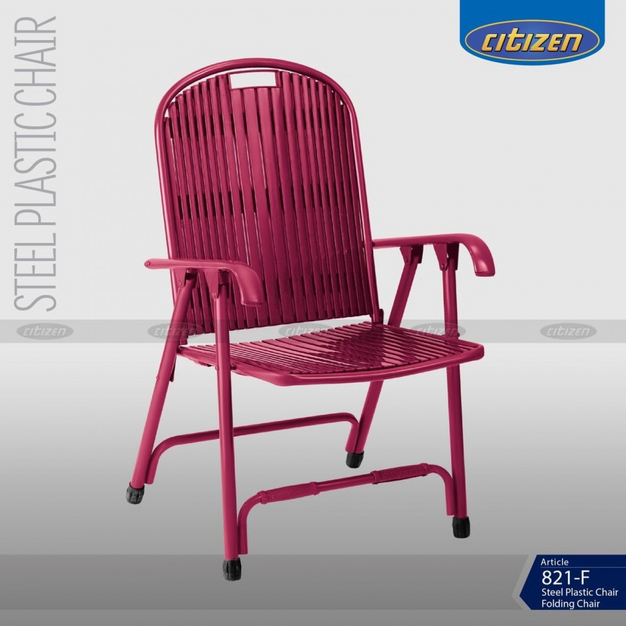 Citizen 821-F Steel & Plastic Folding Chair With Arms