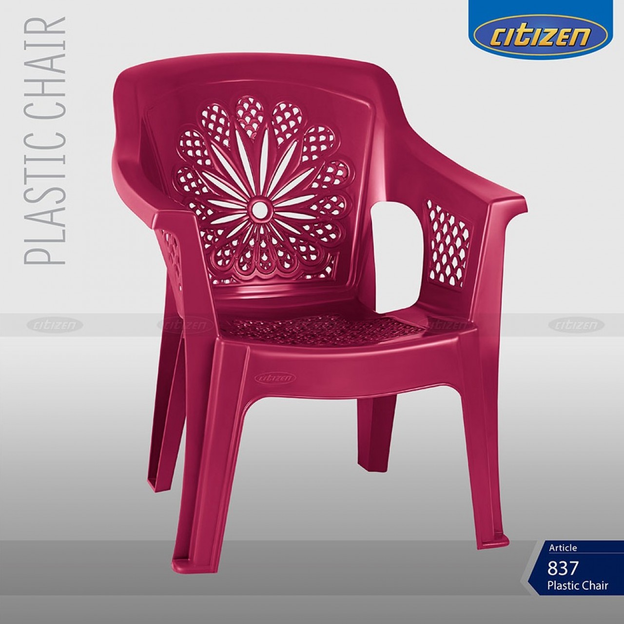 Citizen 837 Plastic Crystal & Regular Chair With Arms - Home Furniture