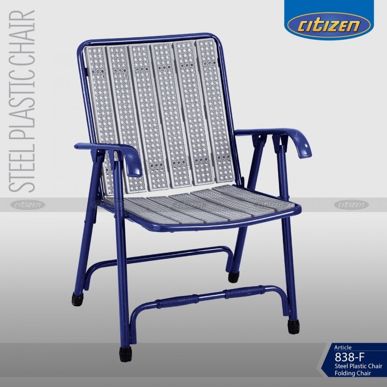 Citizen 838-F Steel & Plastic Folding Chair - With Arms