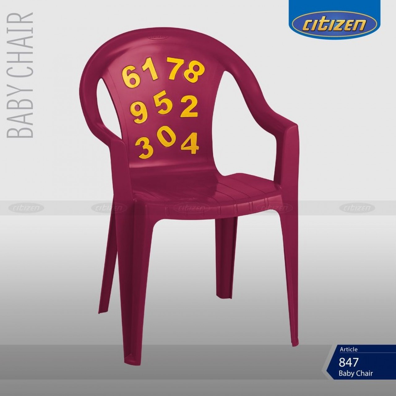 Citizen 847 Plastic Baby Chair - 123 Numbered Furniture For Kids