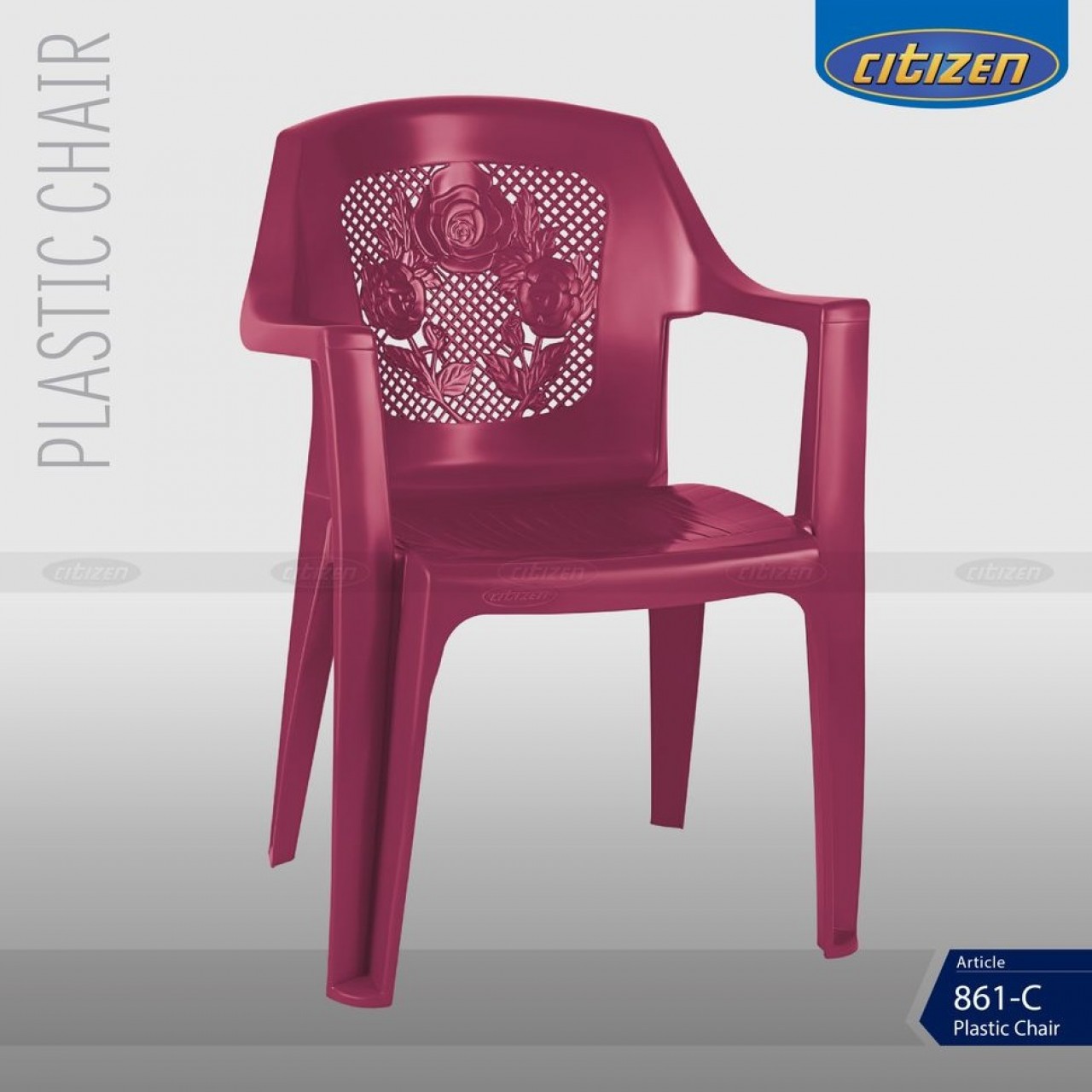 Citizen 861-C Full Plastic Regular Chair With Arms