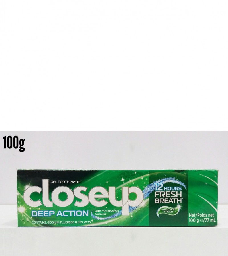 Closeup toothpaste deep action