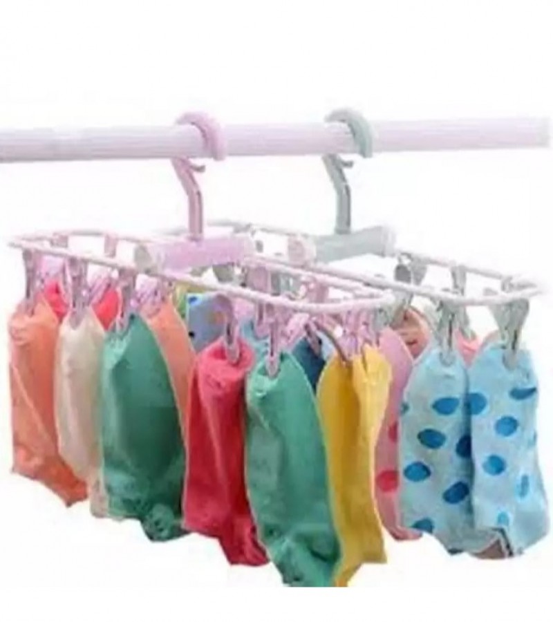 Clothes Drying Racks Folding Portab with Clips Small Clip Drip Hanger Rotatable Hook code (0295)