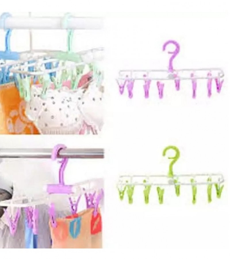 Clothes Drying Racks Folding Portab with Clips Small Clip Drip Hanger Rotatable Hook code (0295)