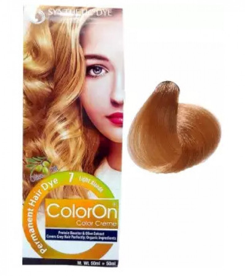 Color On Synthetic Dye Hair Permanent Hair Color Shade 7 Light Blonde