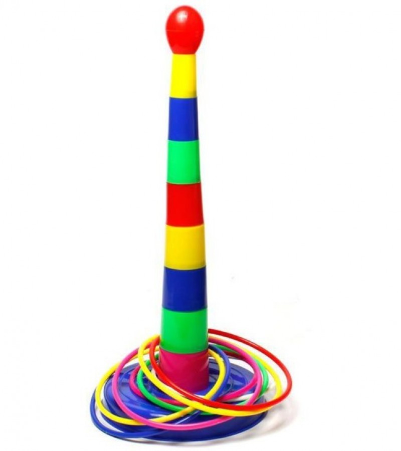 Colorful Ring Toss Quoits Target Game Plastic Toy