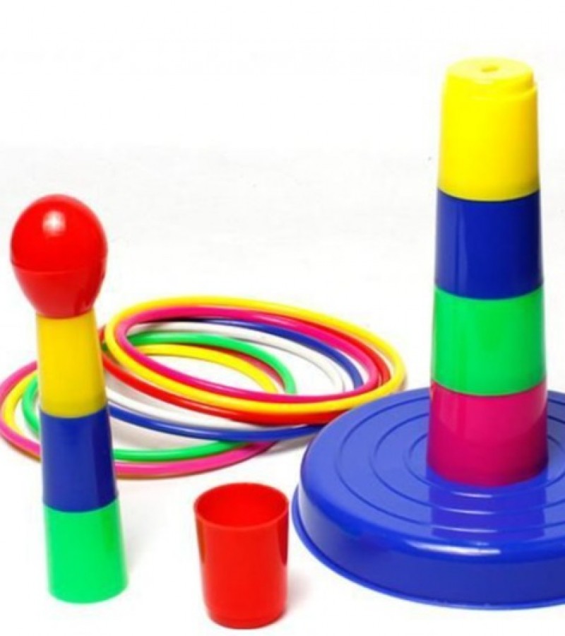 Colorful Ring Toss Quoits Target Game Plastic Toy