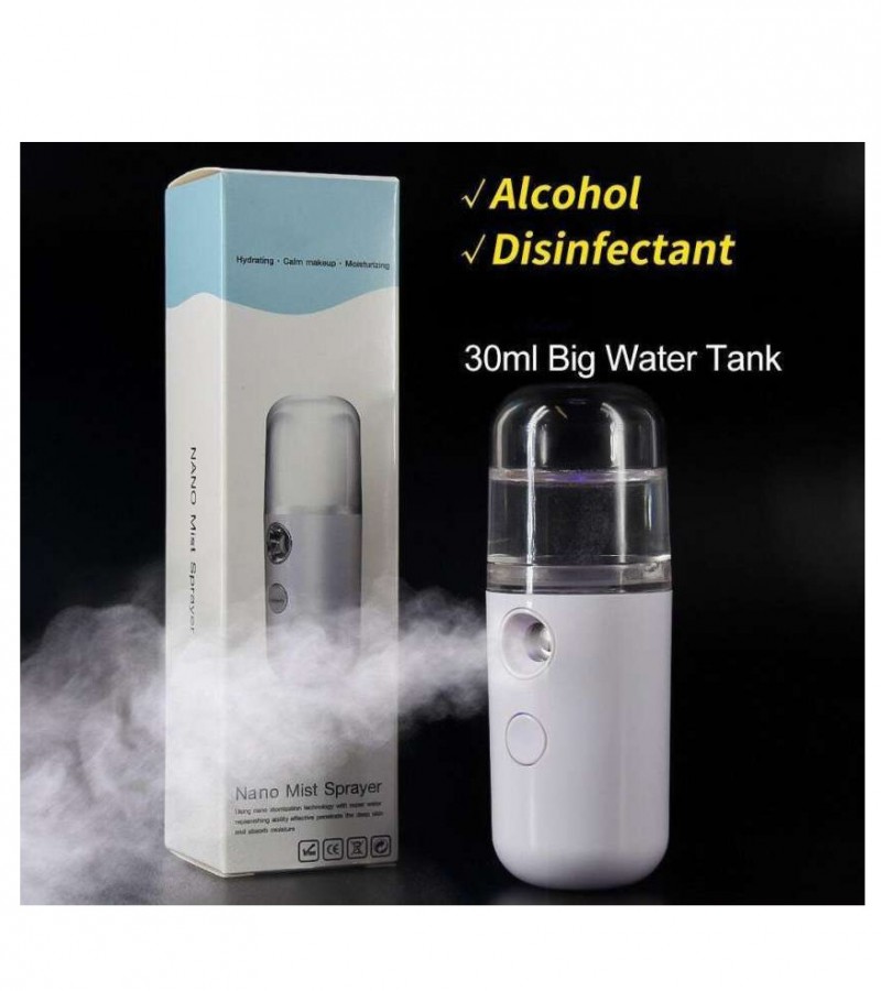 Cool Mist Sprayer USB Rechargeable Nano Humidifire Atomization Machine Face Moisturizing 30ml